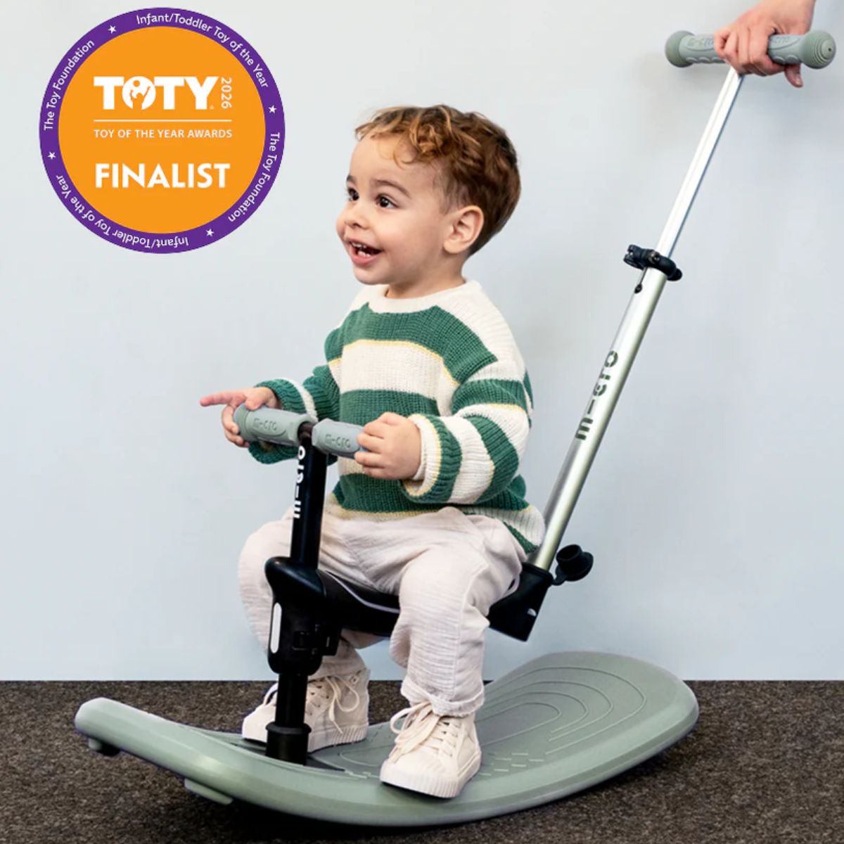 Patinete Infantil Micro Kickboard Mini Rock & Go LED 6 em 1 com Balanço Ocean Slate - Encourages Balance & Motor Development