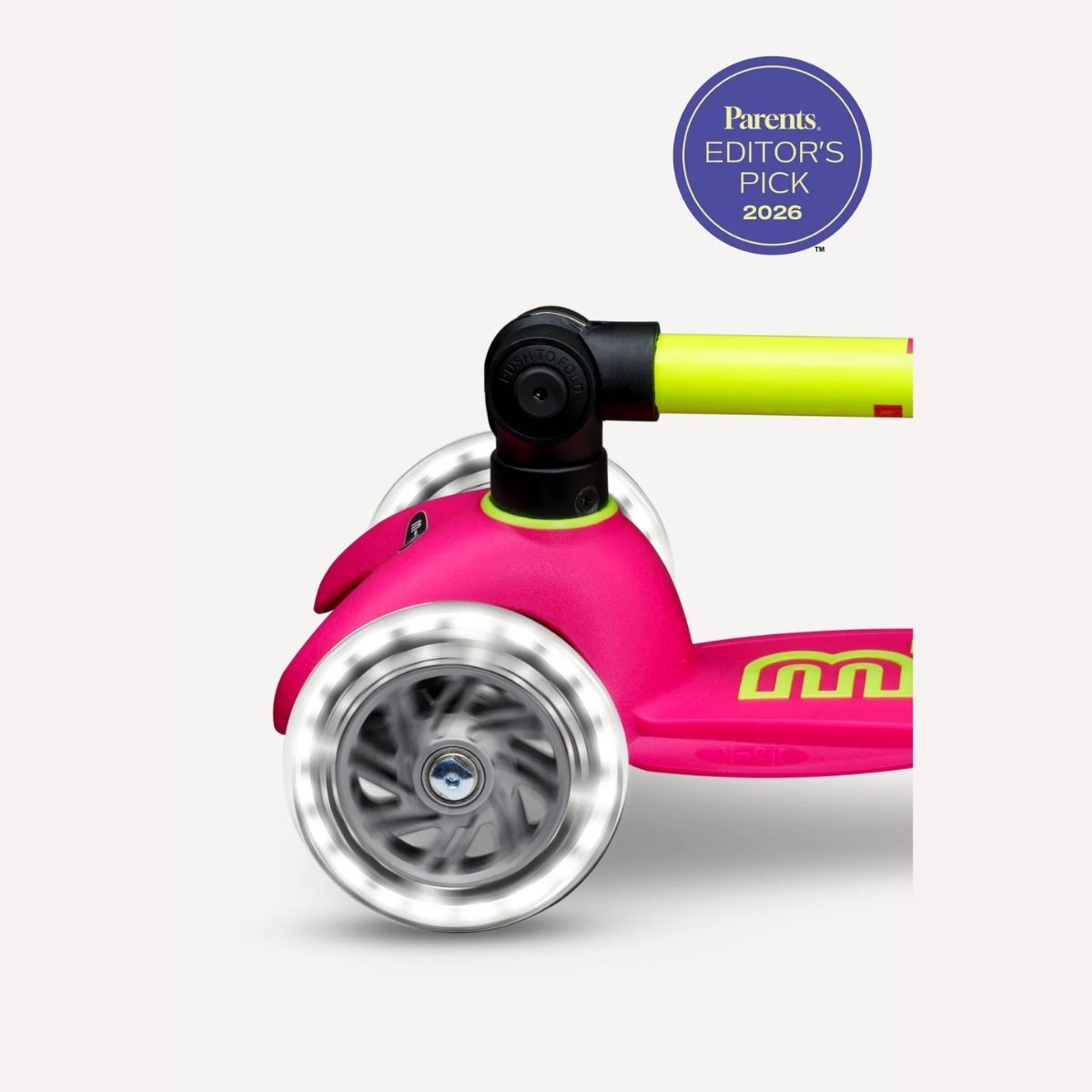 Patinete Infantil Micro Mini Foldable LED Neon Flamingo Pink/Yellow - Light-Up Wheels for Extra Fun
