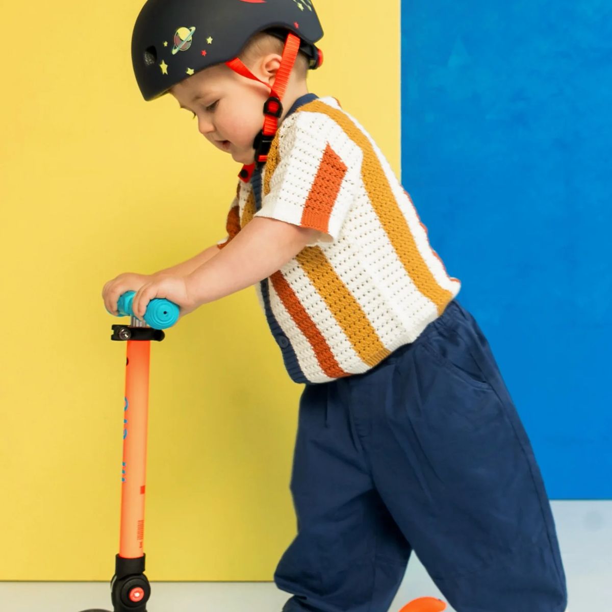Patinete Infantil Micro Mini Foldable LED Neon Sunset Orange/Aqua - Grows with Your Child